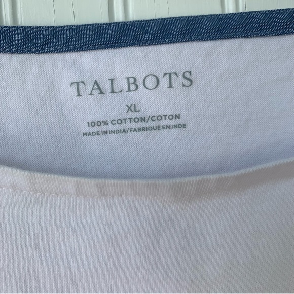 Talbots Authentic T-Shirt w/Sailor Stripes (XL); 3/4 length sleeves- 4th July 🎉 - Picture 3 of 7